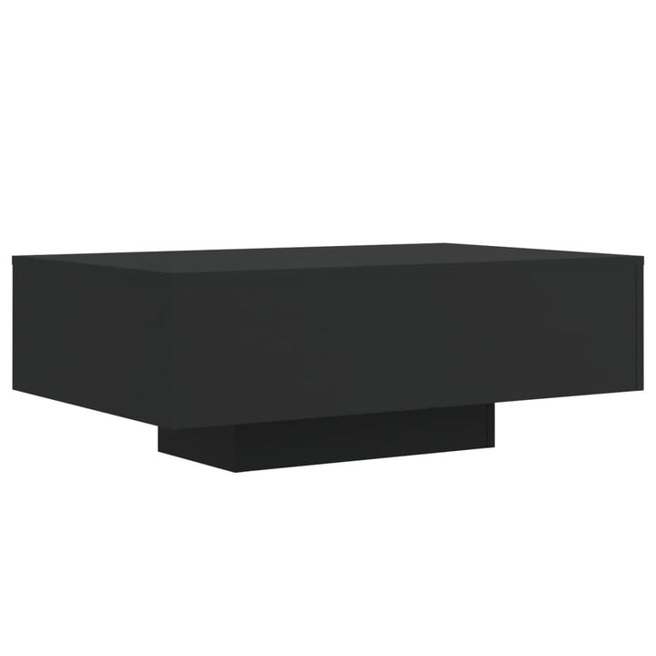 sofabord med LED-lys 85x55x31 cm sort