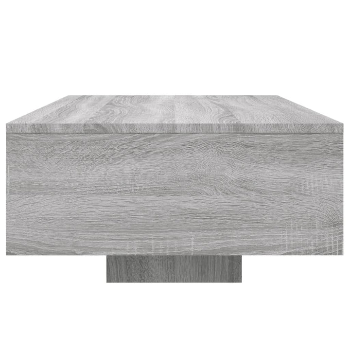 sofabord med LED-lys 85x55x31 cm grå sonoma-eg