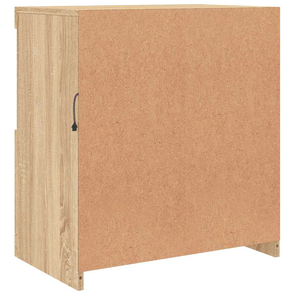 skænk med LED-lys 60,5x37x67 cm sonoma-eg