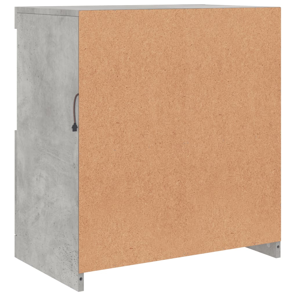 skænk med LED-lys 60,5x37x67 cm betongrå