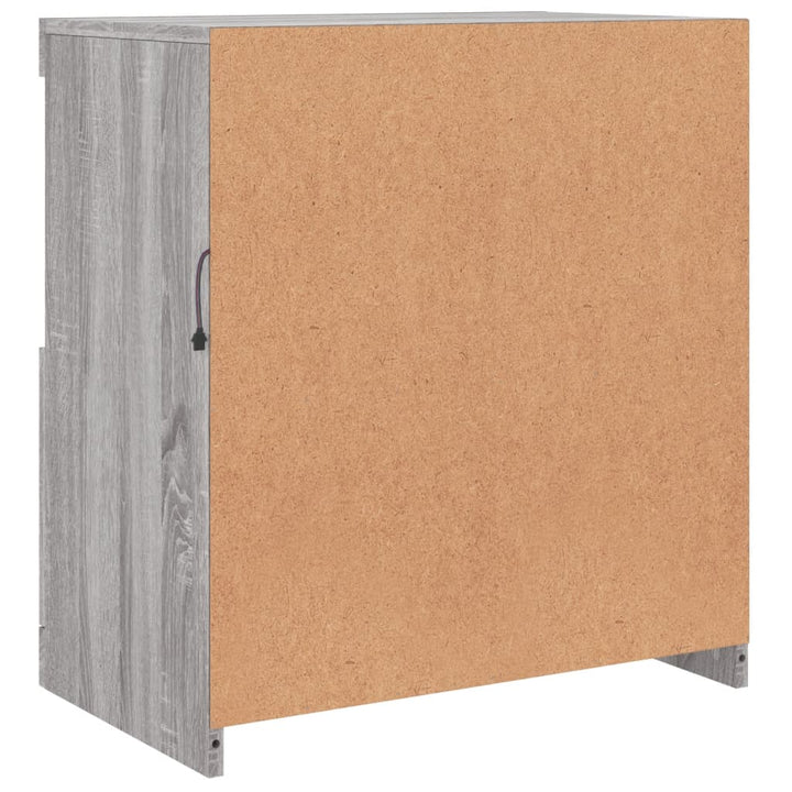 skænk med LED-lys 60,5x37x67 cm grå sonoma-eg