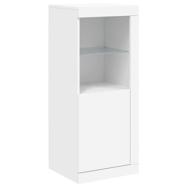 skænk med LED-lys 41x37x100 cm hvid