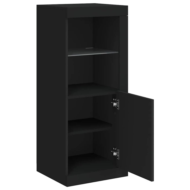 skænk med LED-lys 41x37x100 cm sort