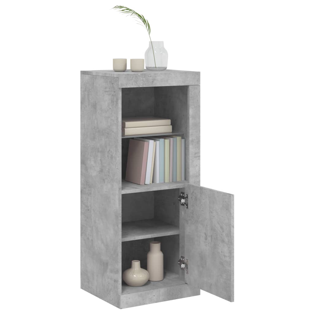 skænk med LED-lys 41x37x100 cm betongrå