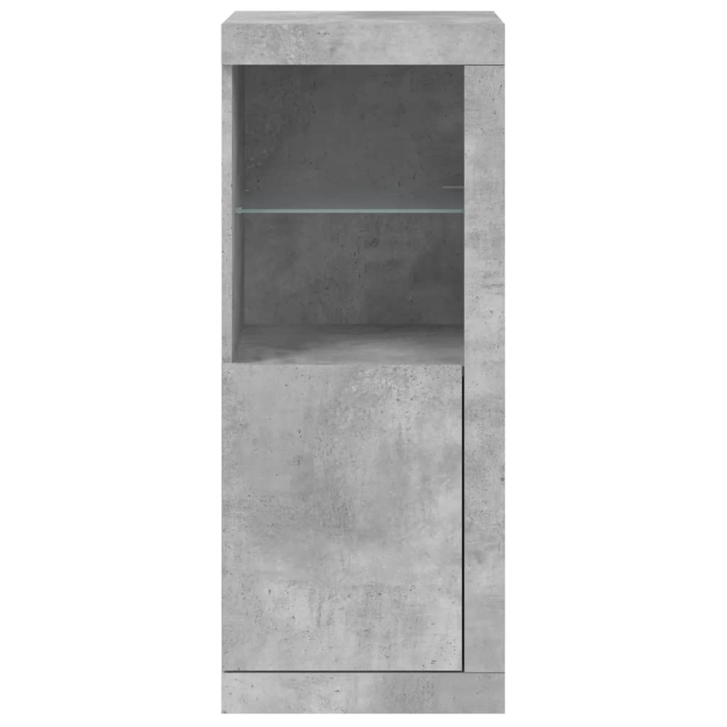skænk med LED-lys 41x37x100 cm betongrå