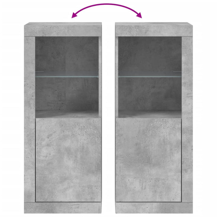 skænk med LED-lys 41x37x100 cm betongrå