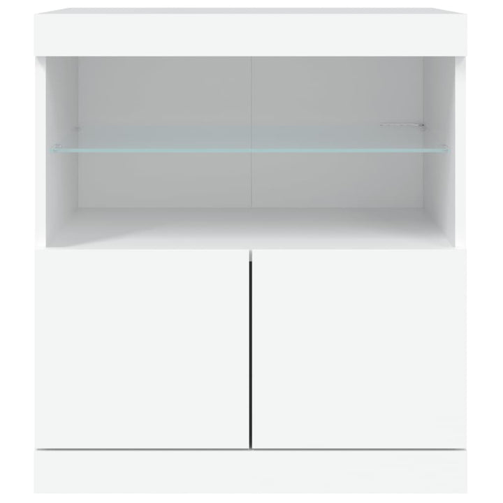 skænk med LED-lys 60x37x67 cm hvid