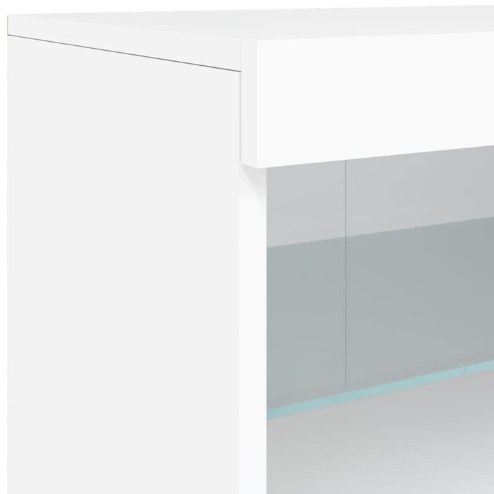 skænk med LED-lys 60x37x67 cm hvid