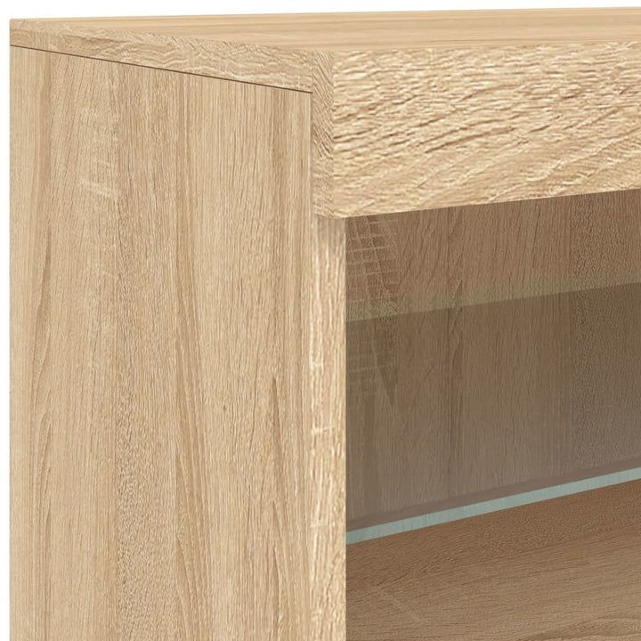 skænk med LED-lys 60x37x67 cm sonoma-eg