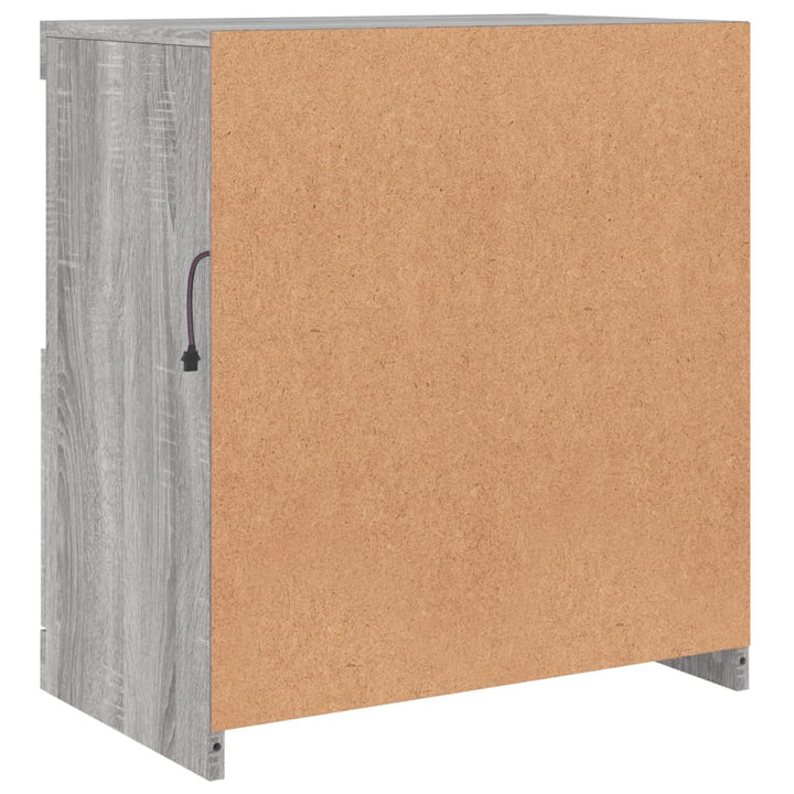 skænk med LED-lys 60x37x67 cm grå sonoma-eg