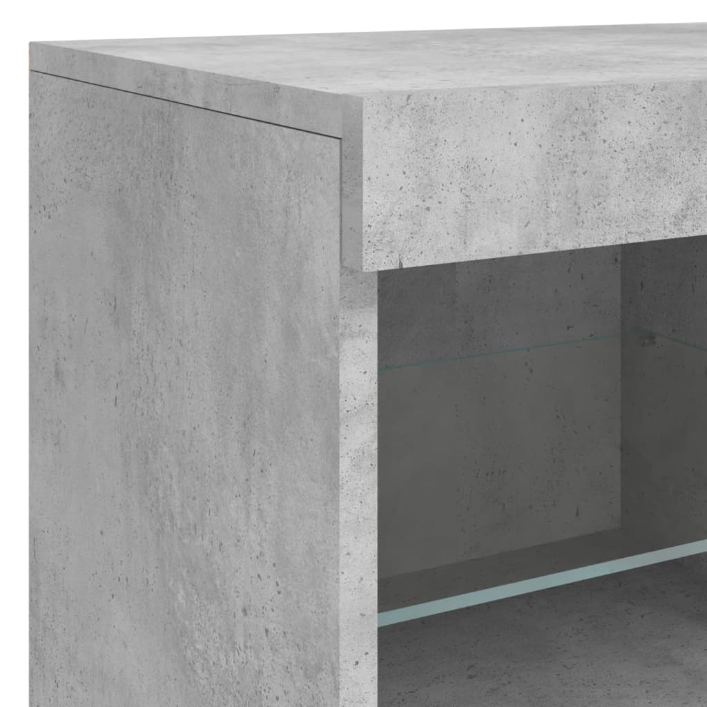 skænk med LED-lys 81x37x67 cm betongrå
