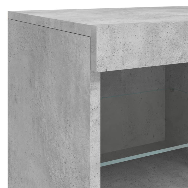skænk med LED-lys 81x37x67 cm betongrå