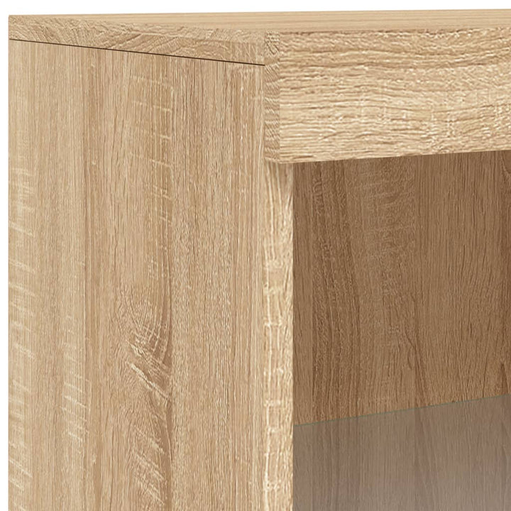 skænk med LED-lys 60,5x37x100 cm sonoma-eg