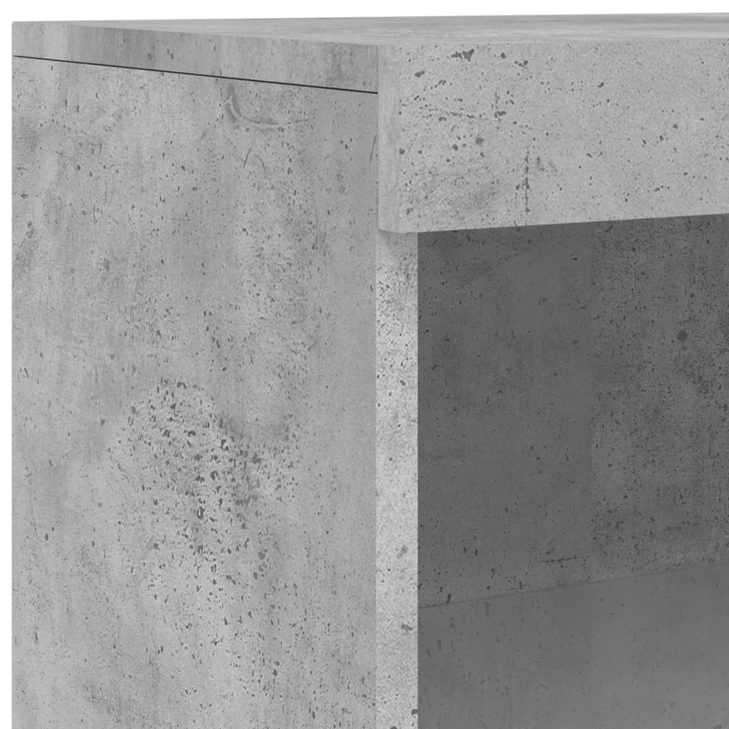 skænk med LED-lys 60,5x37x100 cm betongrå