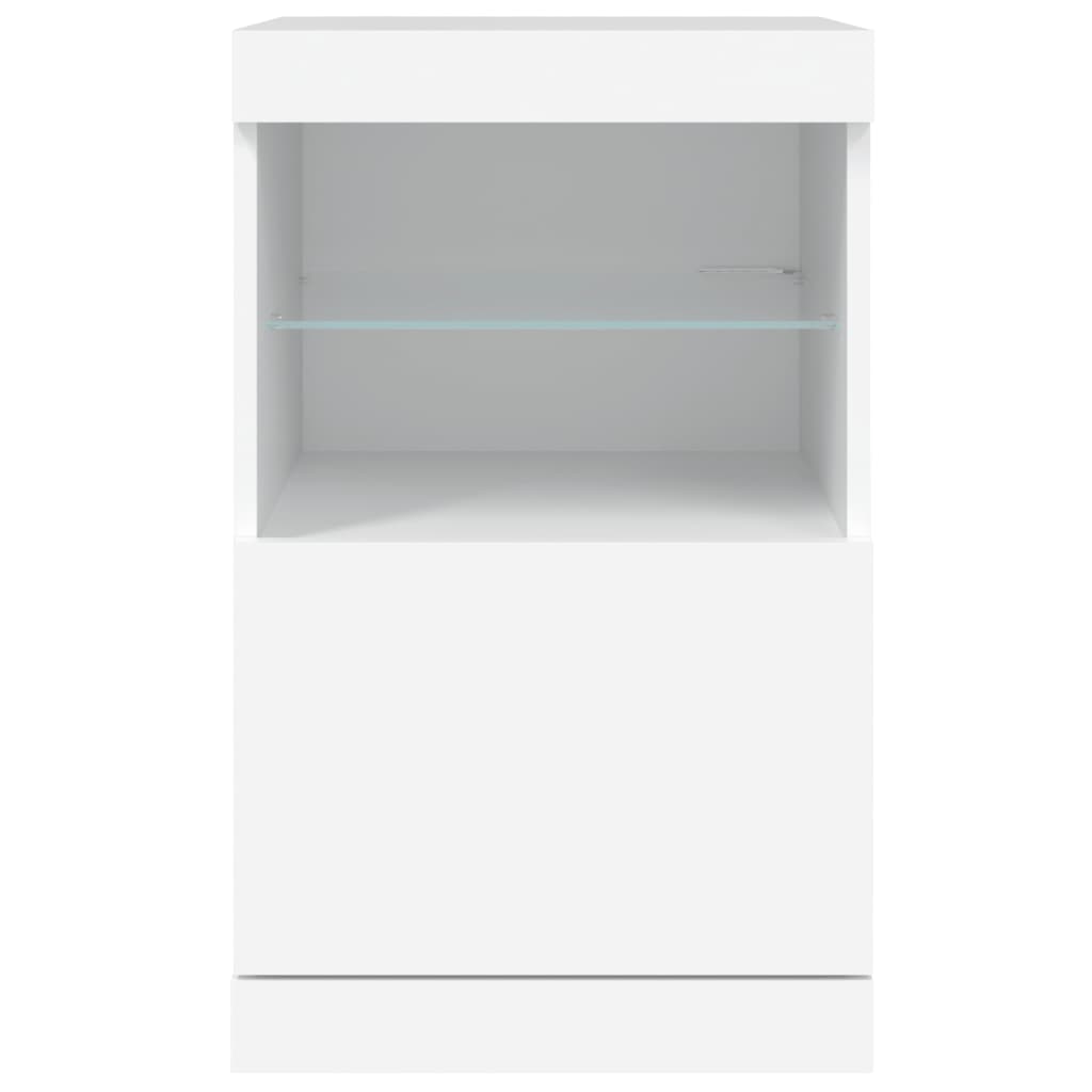 skænk med LED-lys 41x37x67 cm hvid