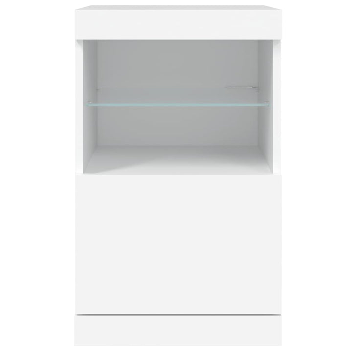 skænk med LED-lys 41x37x67 cm hvid
