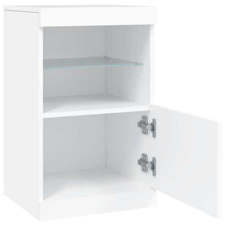 skænk med LED-lys 41x37x67 cm hvid