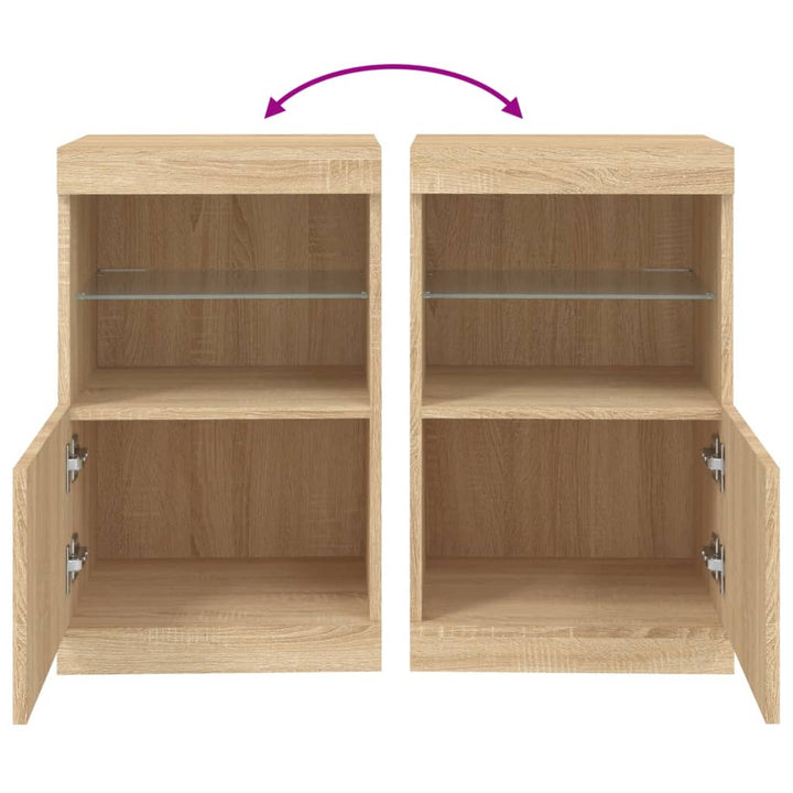 skænk med LED-lys 41x37x67 cm sonoma-eg