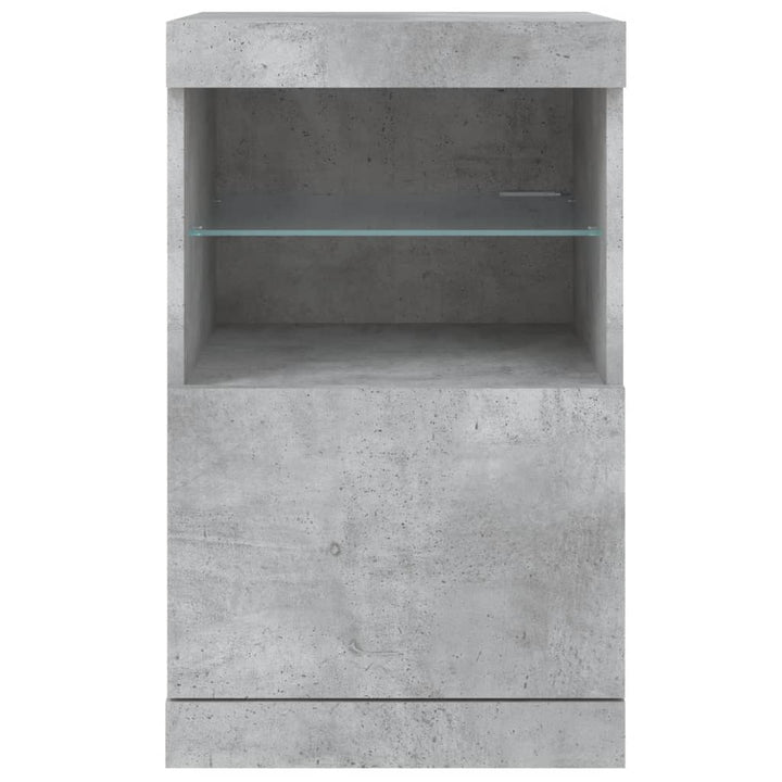 skænk med LED-lys 41x37x67 cm betongrå