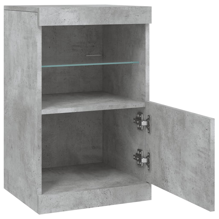 skænk med LED-lys 41x37x67 cm betongrå