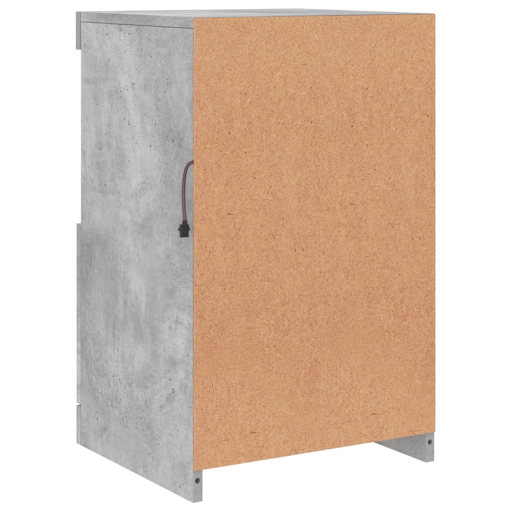 skænk med LED-lys 41x37x67 cm betongrå