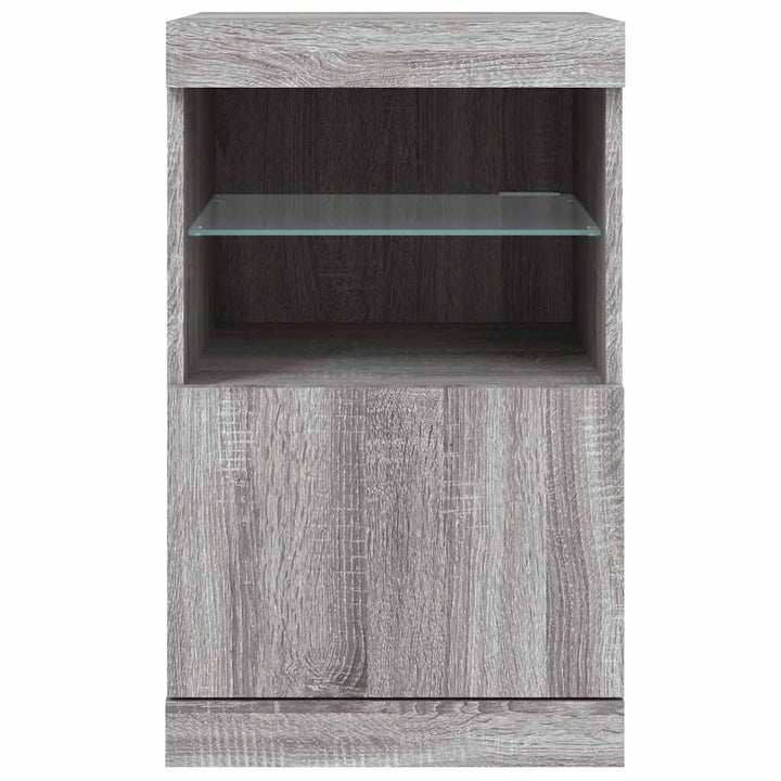 skænk med LED-lys 41x37x67 cm grå sonoma-eg