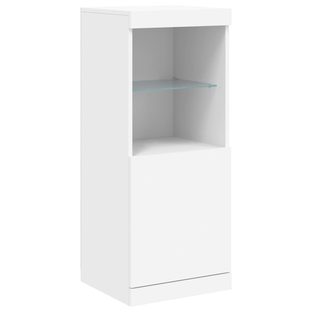 skænk med LED-lys 41x37x100 cm hvid