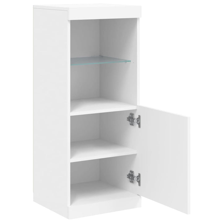 skænk med LED-lys 41x37x100 cm hvid