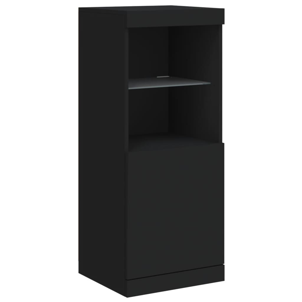 skænk med LED-lys 41x37x100 cm sort