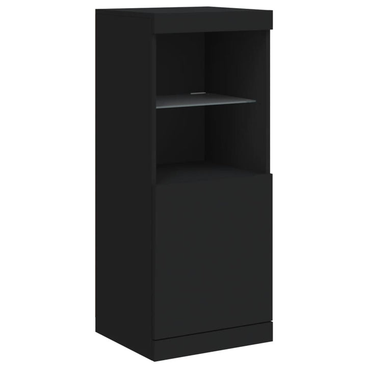 skænk med LED-lys 41x37x100 cm sort