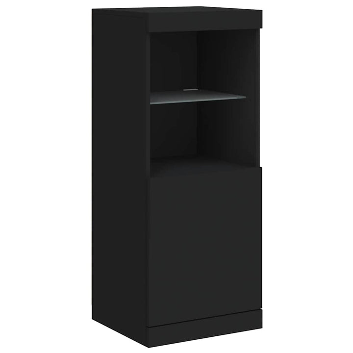 skænk med LED-lys 41x37x100 cm sort