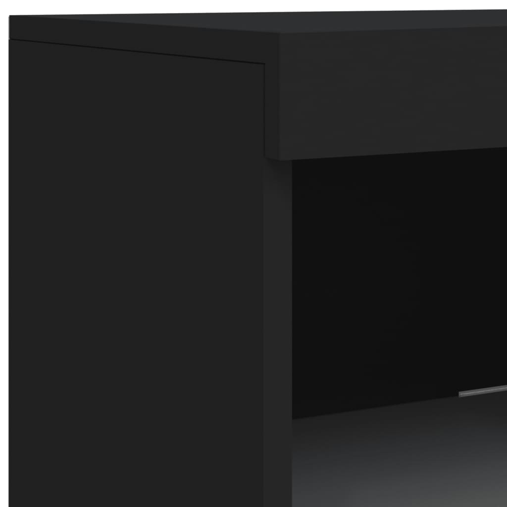 skænk med LED-lys 41x37x100 cm sort