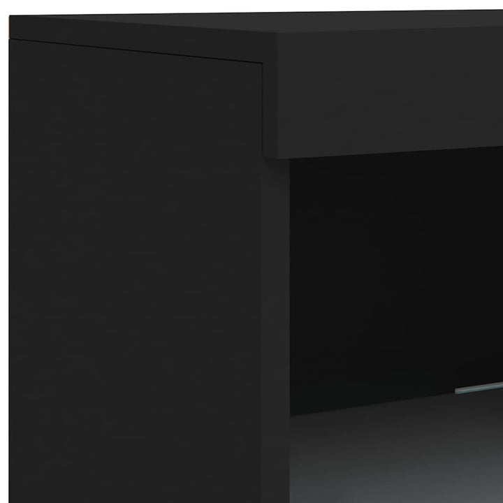skænk med LED-lys 41x37x100 cm sort