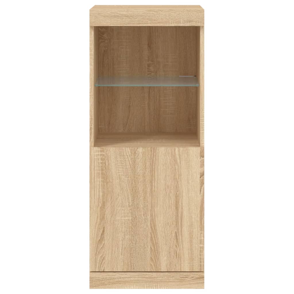 skænk med LED-lys 41x37x100 cm sonoma-eg