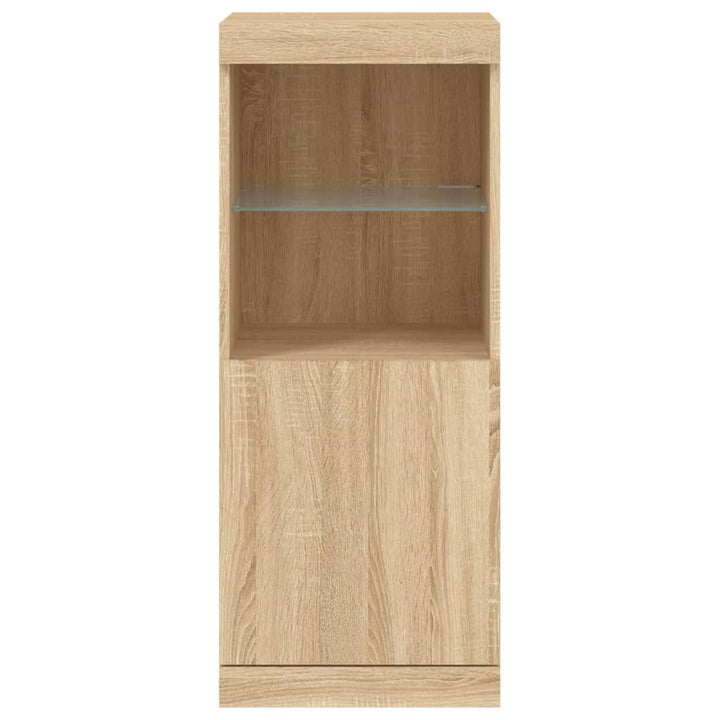 skænk med LED-lys 41x37x100 cm sonoma-eg