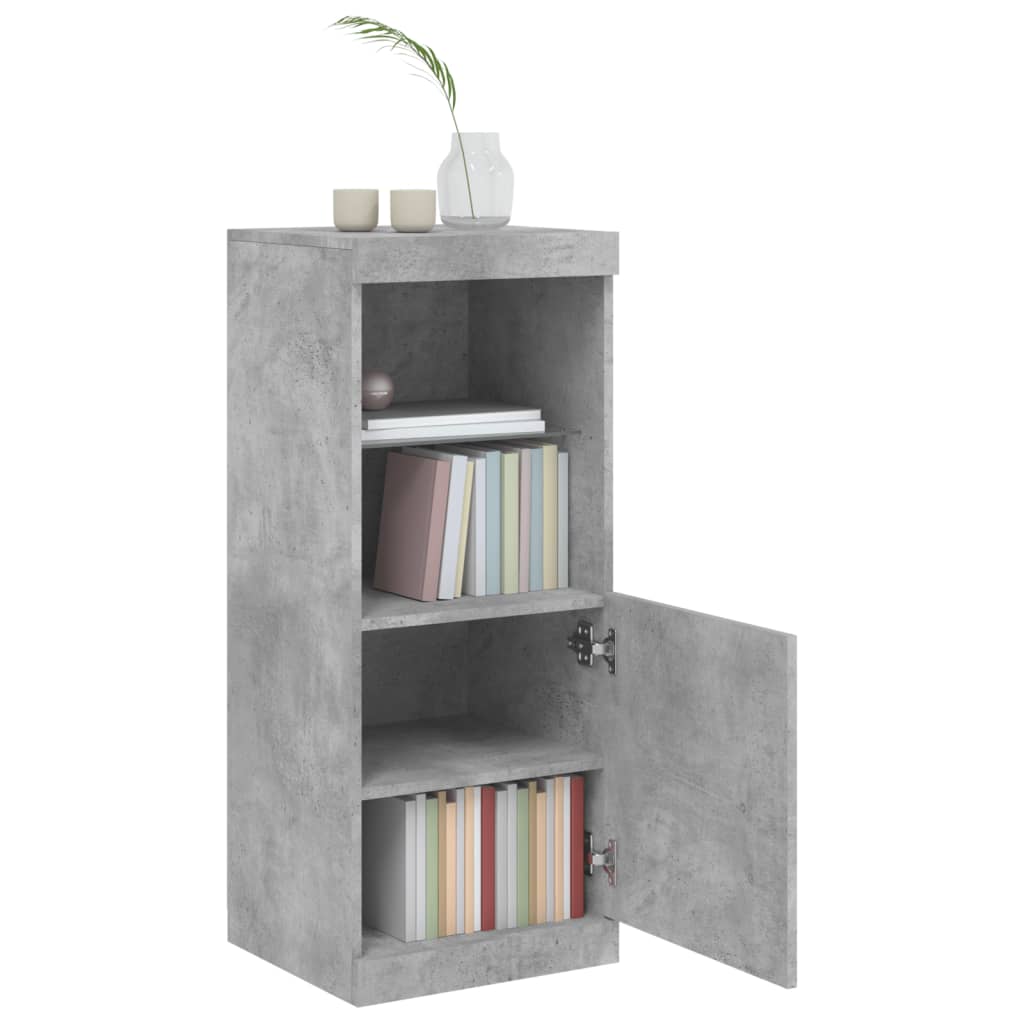 skænk med LED-lys 41x37x100 cm betongrå