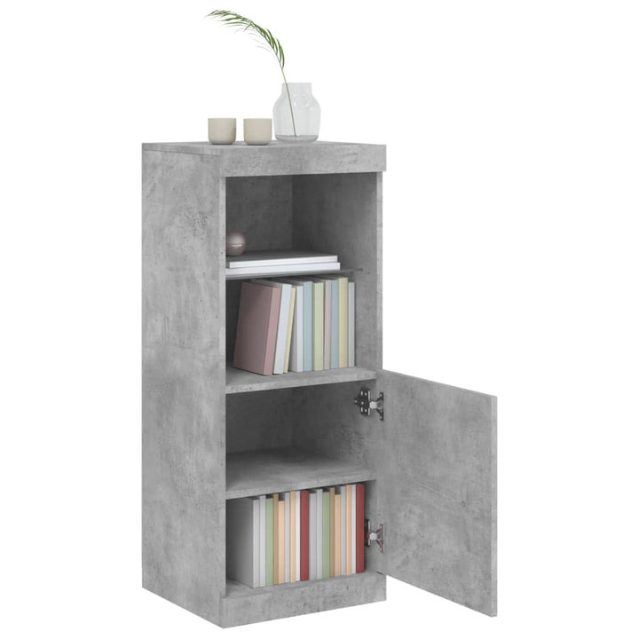 skænk med LED-lys 41x37x100 cm betongrå