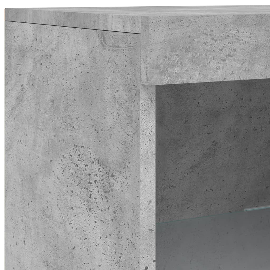 skænk med LED-lys 41x37x100 cm betongrå