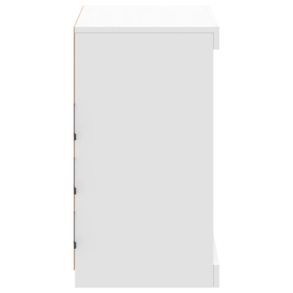 skænk med LED-lys 60,5x37x67 cm hvid