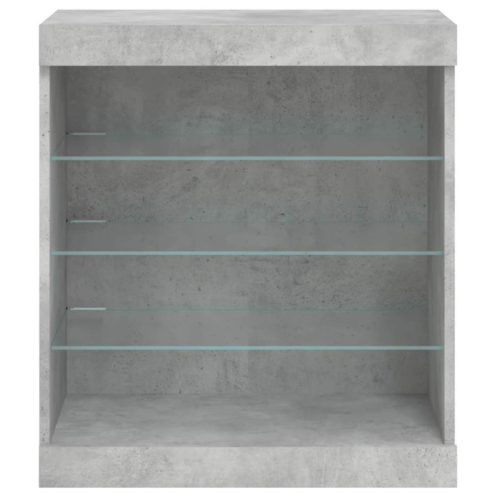 skænk med LED-lys 60,5x37x67 cm betongrå