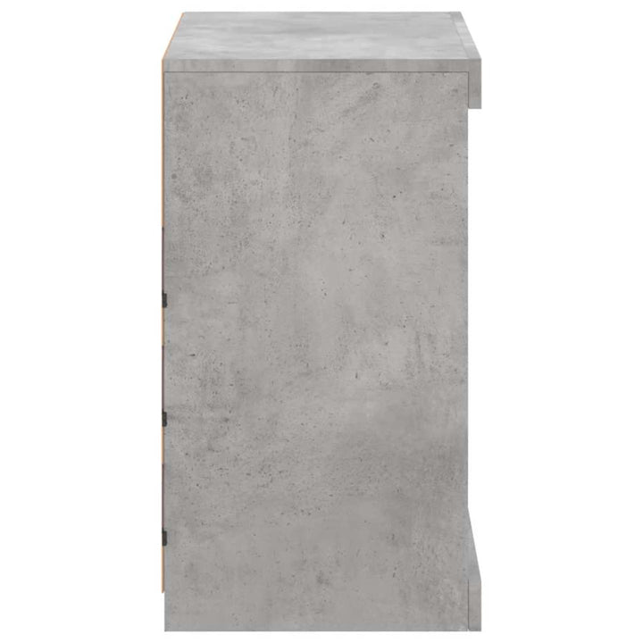 skænk med LED-lys 60,5x37x67 cm betongrå