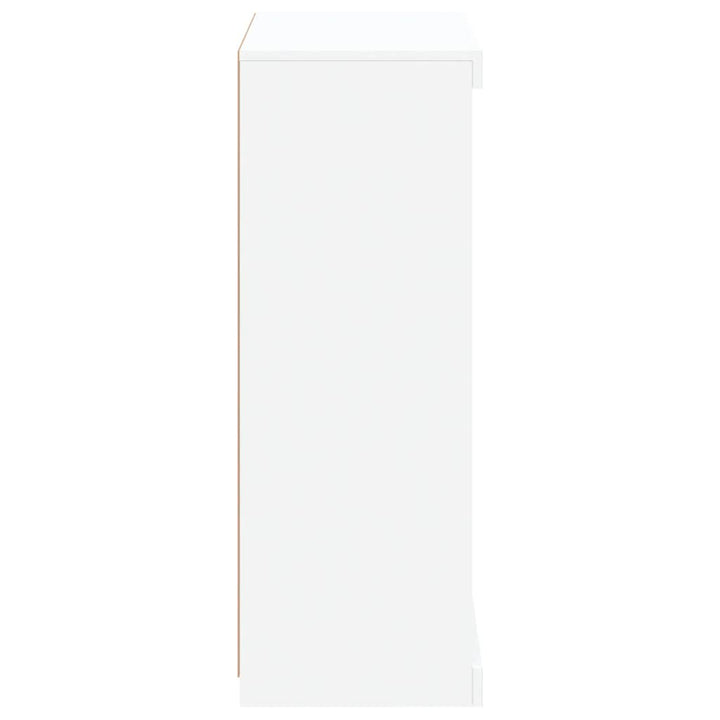 skænk med LED-lys 60,5x37x100 cm hvid