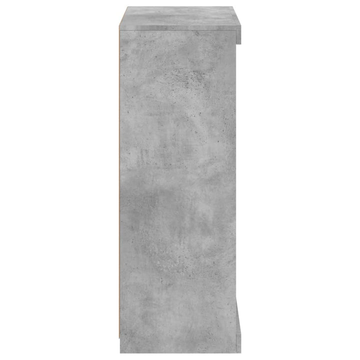 skænk med LED-lys 60,5x37x100 cm betongrå