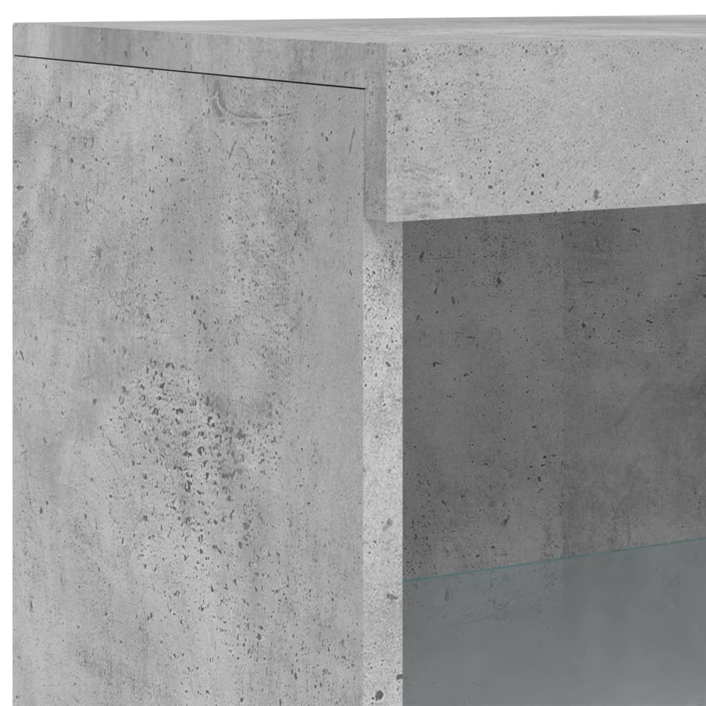 skænk med LED-lys 60,5x37x100 cm betongrå