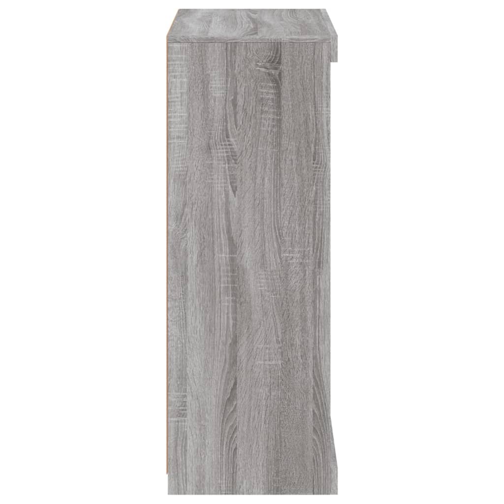 skænk med LED-lys 60,5x37x100 cm grå sonoma-eg