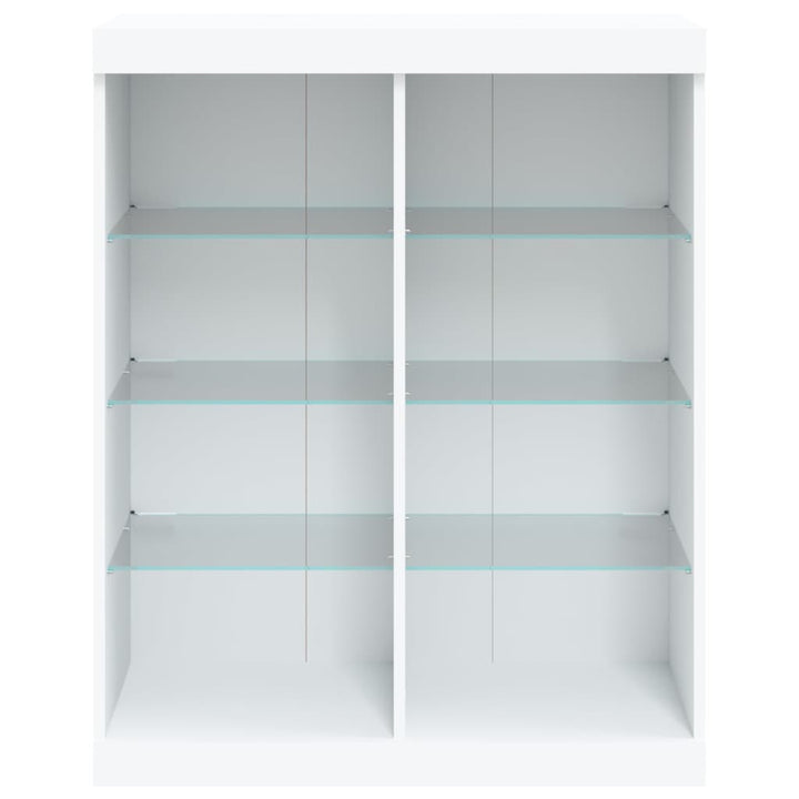 skænk med LED-lys 81x37x100 cm hvid