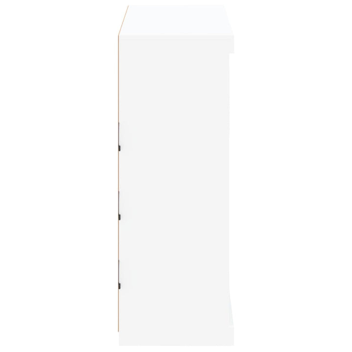 skænk med LED-lys 81x37x100 cm hvid