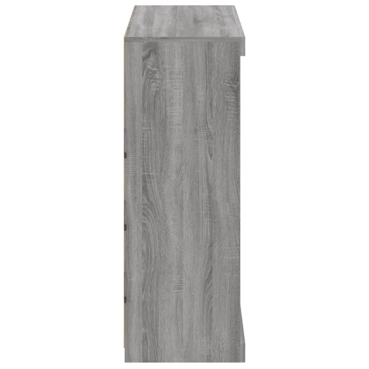 skænk med LED-lys 81x37x100 cm grå sonoma-eg