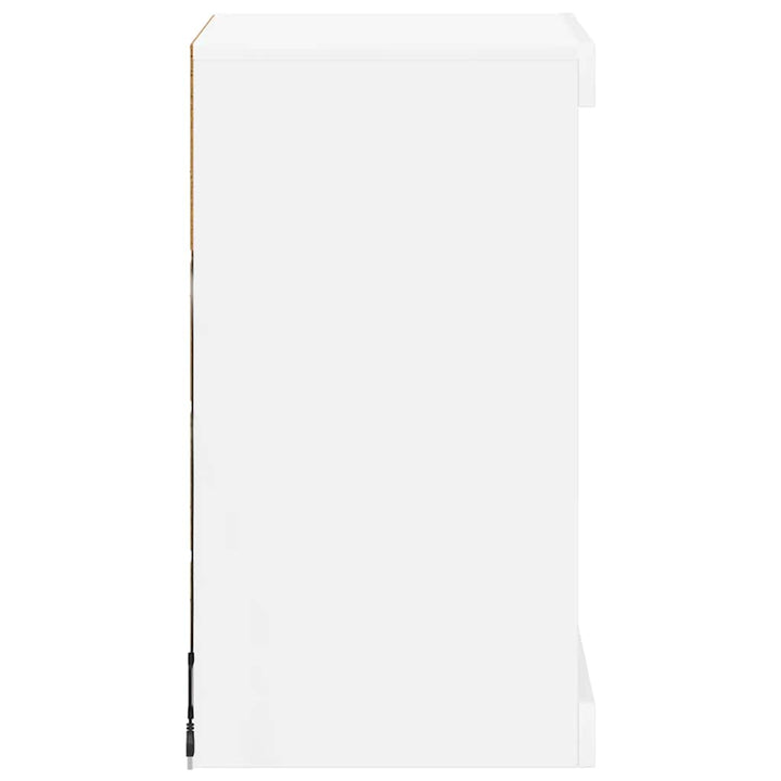 skænk med LED-lys 41x37x67 cm hvid