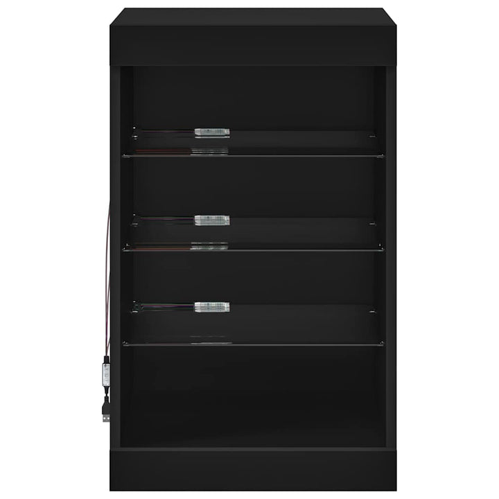 skænk med LED-lys 41x37x67 cm sort
